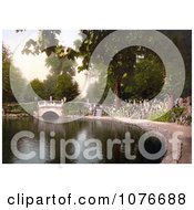 Historical Footbridge Over The Pond In Pittville Gardens Cheltenham Gloucestershire England Royalty Free Stock Photography