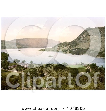 Historical Hotel on Ullswater Lake in Patterdale Lake District England UK - Royalty Free Stock Photography  by JVPD