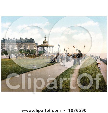 Historical Lee’s Promenade and the Bandstand in Folkestone Kent England - Royalty Free Stock Photography  by JVPD