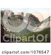 Historical Peveril Castle Ruins On The Hilltop In Castleton Derbyshire England Royalty Free Stock Photography