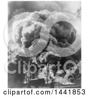 Historical Stock Photo Of A Large Oil Gusher by JVPD