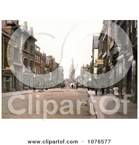 Historical Storefront Buildings and Street Scene of Westgate Street in Gloucester, England - Royalty Free Stock Photography  by JVPD
