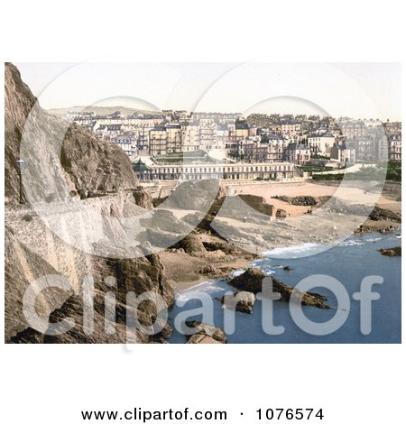Historical the beach and City Buildings Ilfracombe in Devon England - Royalty Free Stock Photography  by JVPD