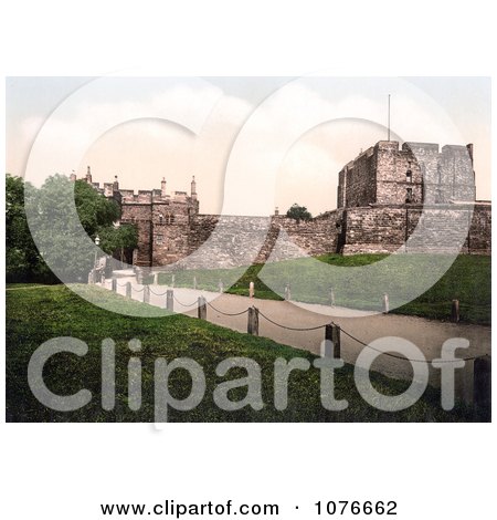 Historical the Carlisle Castle in Carlisle, Cumbria, England, United Kingdom - Royalty Free Stock Photography  by JVPD