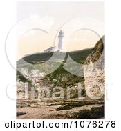Historical The Flamborough Lighthouse Over The North Sea In East Riding Of Yorkshire England United Kingdom Royalty Free Stock Photography