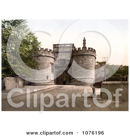 Historical the Gateway of Skipton Castle in Craven Skipton North Yorkshire - Royalty Free Stock Photography  by JVPD