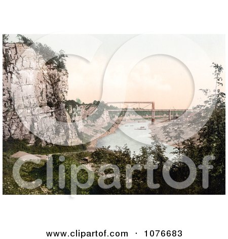 Historical The Great Tubular Bridge, Chepstow Railway Bridge, or the Chepstow Bridge Over the River Wye in Chepstow, Wales, England - Royalty Free Stock Photography  by JVPD