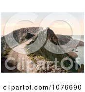 Historical The Narrow Unpaved Road Of The Coupee Isthmus In Sark Channel Islands England Royalty Free Stock Photography
