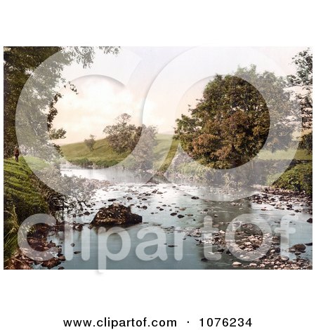 Historical the River Ribble Flowing Through Horton North Yorkshire England - Royalty Free Stock Photography  by JVPD