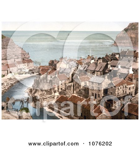 Historical the Roxby Beck River Through the Village of Staithes in North Yorkshire England UK - Royalty Free Stock Photography  by JVPD