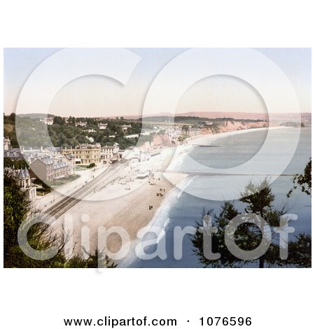 Historical the South Devon Railway Sea Wall and Seafront Buildings in Dawlish Devon England - Royalty Free Stock Photography  by JVPD