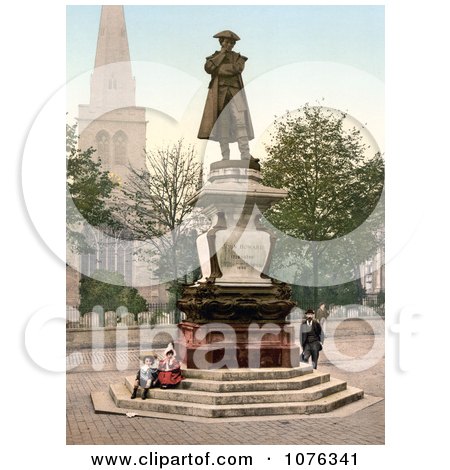 Historical the Statue of John Howard Near St Pauls Church in Bedford Bedfordshire England UK - Royalty Free Stock Photography  by JVPD