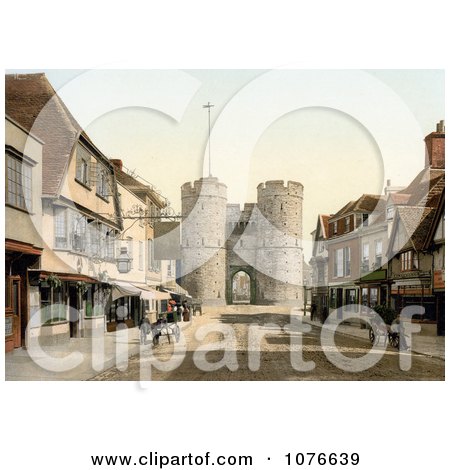 Historical the West Gate to the City of Canterbury, Kent, England, UK - Royalty Free Stock Photography  by JVPD