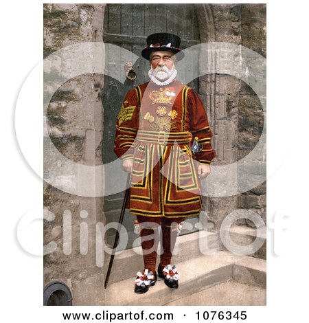 Historical Yeomen Warder Beefeater Guard in a Red Uniform in London England - Royalty Free Stock Photography  by JVPD