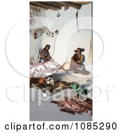 Hopi Women Preparing Hides At The Matate Moki Pueblos Arizona Free Photochrome Stock Photo by JVPD