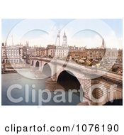 Horse Drawn Carriage Traffic On The London Bridge Over The Thames River London England UK Royalty Free Stock Photography by JVPD