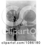 Hupa Man With Spear Free Historical Stock Photography