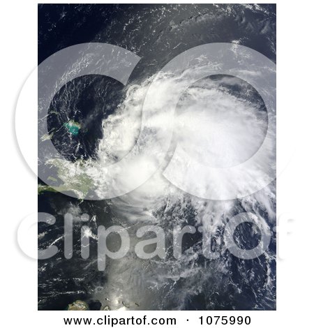 Hurricane Irene Over Dominican Republic And Puerto Rico On August 22 2011 - Royalty Free Stock Photography  by JVPD