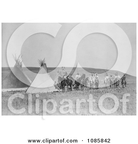 Indian War Party Near Tipis - Free Historical Stock Photography by JVPD