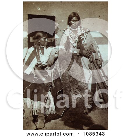 Jicarilla Apache Brave and Wife - Free Historical Stock Photography by JVPD