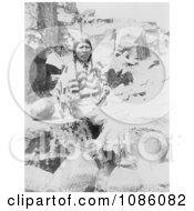 Klickitat Native American Woman Seated Near Baskets Free Historical Stock Photography