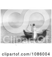 Kutenai Woman With Canoe Free Historical Stock Photography