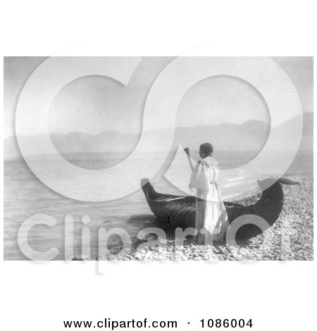 Kutenai Woman With Canoe - Free Historical Stock Photography by JVPD