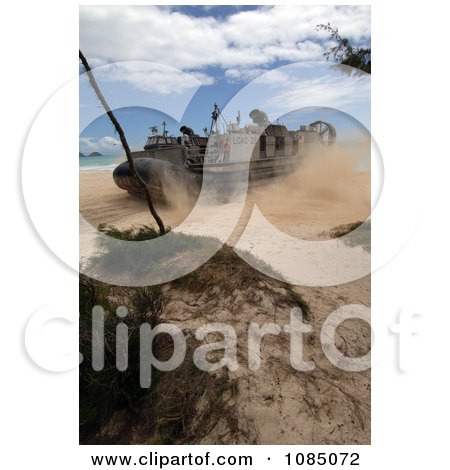 Landing Craft Air Cushion From Beach Master Unit One Driving Onto The Beach At Bellows Air Force Station, Hawaii - Free Stock Photography by JVPD