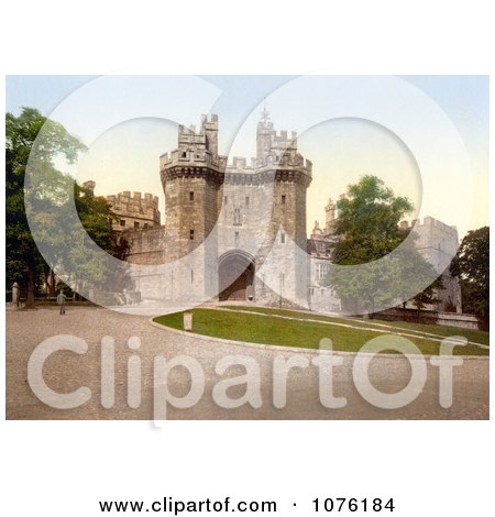 Lawns and the Gateway at Lancaster Castle in Lancaster Lancashire England UK - Royalty Free Stock Photography  by JVPD