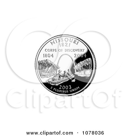 Louis and Clark and the Gateway Arch on the Missouri State Quarter - Royalty Free Stock Photography by JVPD