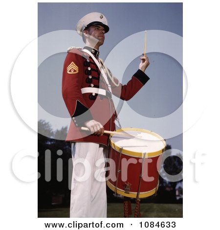 Male Marine Drummer In A Red, Black And White Uniform - Free Stock Photography by JVPD