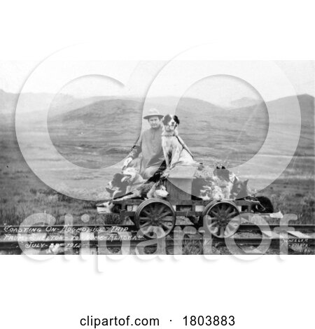 Man and Dogs on Rail Cart by JVPD