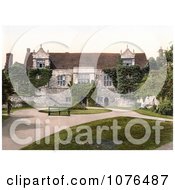Man On A Path By A Bench At The Old ArchbishopS Palace In Maidstone Kent England United Kingdom Royalty Free Stock Photography