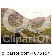 Man Travelling In A Single Horse Drawn Carriage Along A Road Lined With Stone Walls At Kirkstone Pass Lake District Ambleside Cumbria England UK Royalty Free Stock Photography