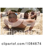 Marine Soldiers Doing Doing Squad Push Ups In Sand Free Stock Photography