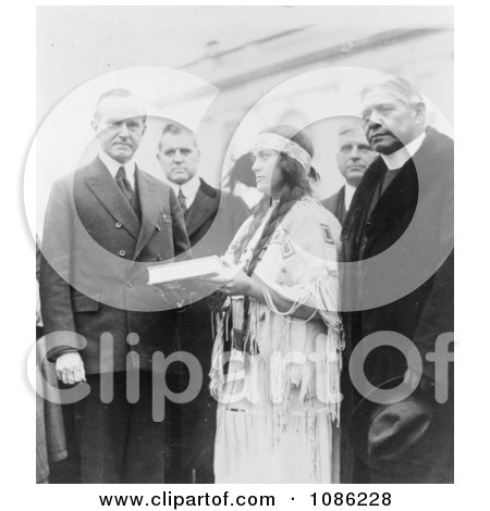 Miss Ruth Muskrat With President Coolidge - Free Historical Stock Photography by JVPD
