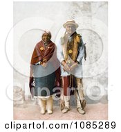 Native American Couple Jose Jesus And His Wife Standing Free Photochrome Stock Photo