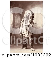 Native American Named Chief American Horse Oglala Sioux Indian In Full Regalia And Feathered Headdress Free Historical Stock Photography by JVPD