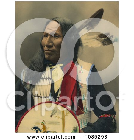 Native American Named Strikes With Nose, Oglala Sioux Chief, With Two Feathers In His Hair, Looking Off To The Left - Free Photochrome Stock Photo by JVPD