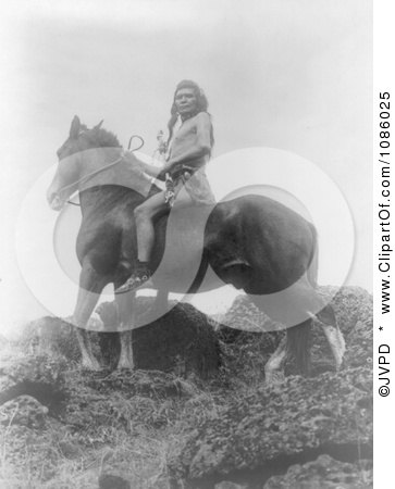 Nez Perce Man on Horse - Free Historical Stock Photography by JVPD