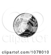 Peach And State Outline On The Georgia State Quarter Royalty Free Stock Photography by JVPD