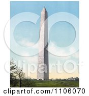 Pedestrians And A Horse Drawn Carriage At The Bottom Of The Washington Monument Royalty Free Historical Stock Photo
