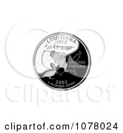 Pelican Trumpet And Louisiana Purchase Outline On The Louisiana State Quarter Royalty Free Stock Photography by JVPD