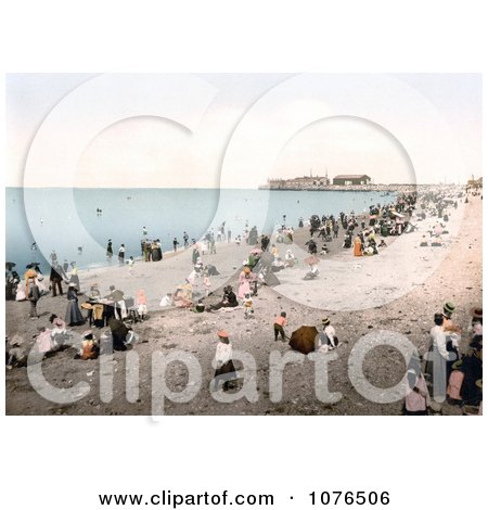 People on the Beach in Morecambe, Lancashire, England, United Kingdom - Royalty Free Stock Photography  by JVPD