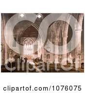 Pews And The Stained Glass Windows In The Interior Of The St MaryS Church In Ross On Wye Herefordshire England UK Royalty Free Stock Photography