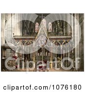 Pews In Front Of The Stunning Hereford Cathedral Choir Screen In Hereford West Midlands England UK Royalty Free Stock Photography