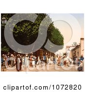 Photochrom Of A Busy Street Market Blidah Algeria Royalty Free Historical Stock Photography