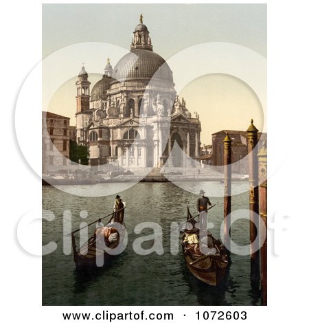 Photochrom of a Church of Salute, Venice, Italy - Royalty Free Historical Stock Photography by JVPD
