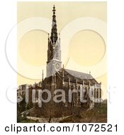 Photochrom Of A Church Of Unterstrasse In Zurich Switzerland Royalty Free Historical Stock Photography by JVPD