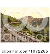 Photochrom Of A Railroad Near Rochers De Naye Grand Hotel Royalty Free Historical Stock Photography by JVPD